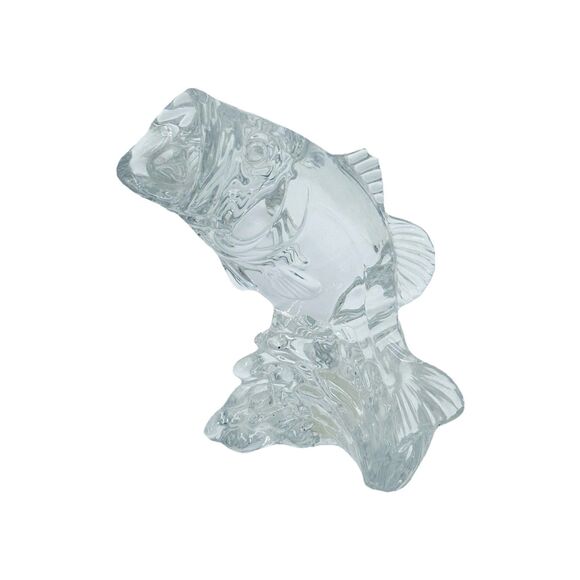 Princess House Wonders of the Wild Figural Open Mouth Bass Fish Germany Crystal - Picture 1 of 10
